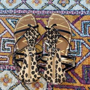 Sam and Libby leopard print gladiator sandals